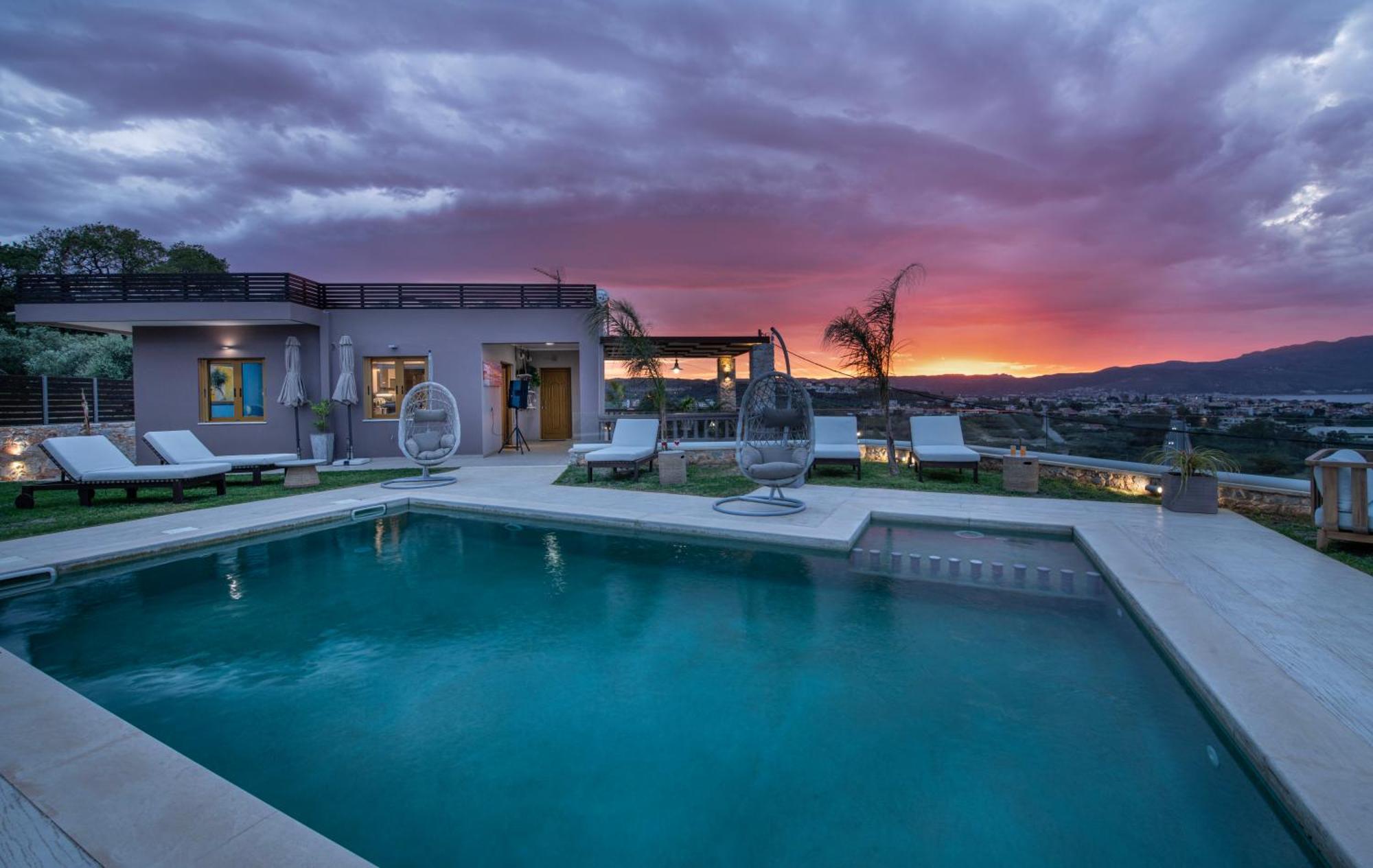 Villa Lady Dafni With Private Heated Pool Maleme Exterior foto